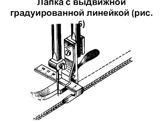 Лапка с выдвижной градуированной линейкой (рис. 6)