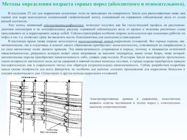 Методы определения возраста горных пород (абсолютного и относительного). В последние 25 лет