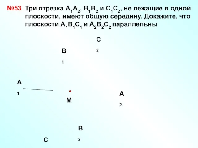 А1 В1 С1 А2 С2 В2 №53 М Три отрезка А1А2, В1В2