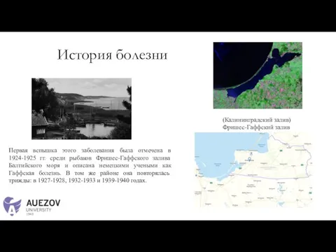 История болезни Первая вспышка этого заболевания была отмечена в 1924-1925 гг. среди