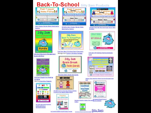 Back-To-School Silly Sam Products Silly Sam Classroom Management System BUNDLE Meet Silly