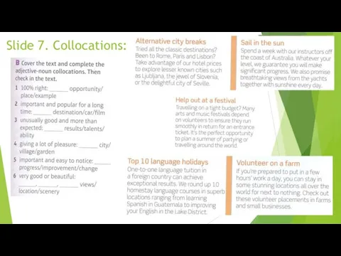 Slide 7. Collocations: