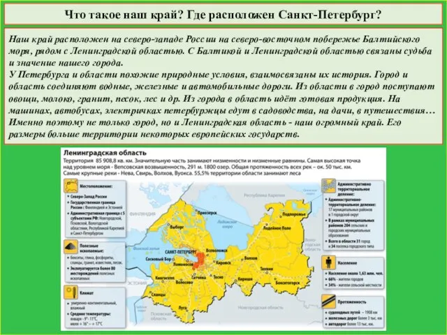 Что такое наш край? Где расположен Санкт-Петербург? Наш край расположен на северо-западе