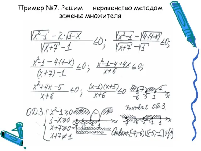 Пример №7. Решим неравенство методом замены множителя