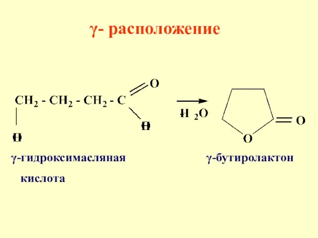 γ-гидроксимасляная γ-бутиролактон кислота γ- расположение