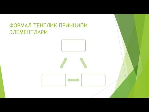 ФОРМАЛ ТЕНГЛИК ПРИНЦИПИ ЭЛЕМЕНТЛАРИ