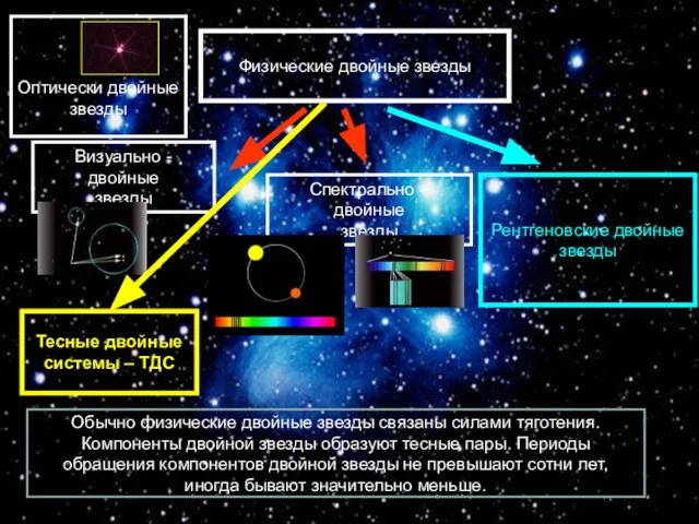 Физические двойные звезды Визуально - двойные звезды Оптически двойные звезды Спектрально –