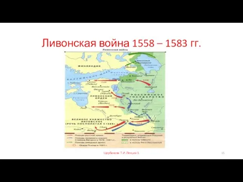 Ливонская война 1558 – 1583 гг. Щербакова Т.И. Лекция 3.