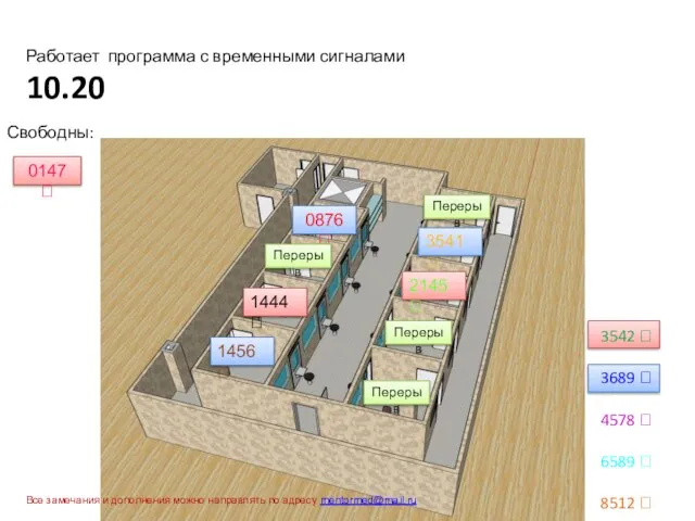 Работает программа с временными сигналами 10.20 3542  3689  4578 