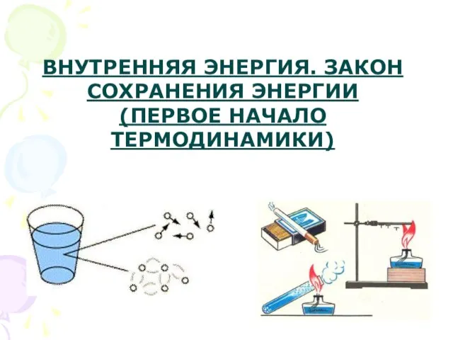 ВНУТРЕННЯЯ ЭНЕРГИЯ. ЗАКОН СОХРАНЕНИЯ ЭНЕРГИИ (ПЕРВОЕ НАЧАЛО ТЕРМОДИНАМИКИ)