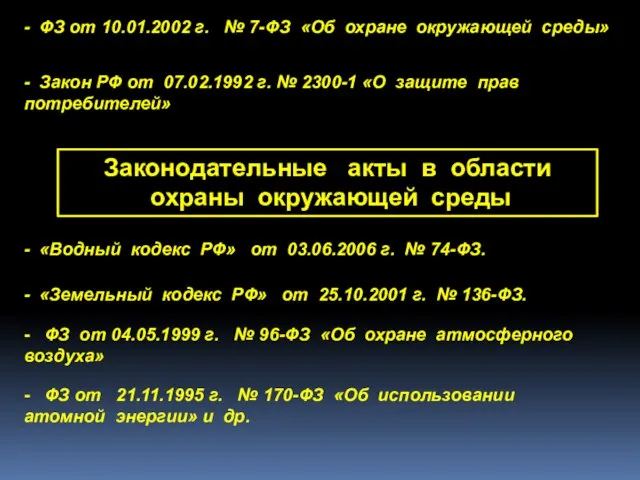 - Закон РФ от 07.02.1992 г. № 2300-1 «О защите прав потребителей»