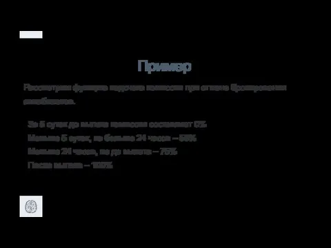 Рассмотрим функцию подсчета комиссии при отмене бронирования авиабилетов. За 5 суток до