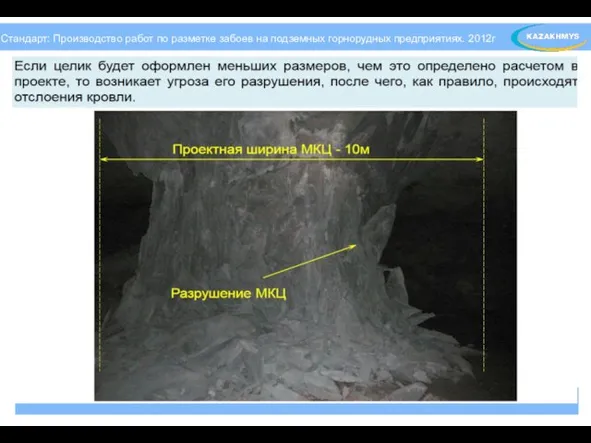 Стандарт: Производство работ по разметке забоев на подземных горнорудных предприятиях. 2012г Стандарт: