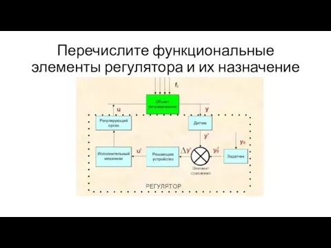 Перечислите функциональные элементы регулятора и их назначение