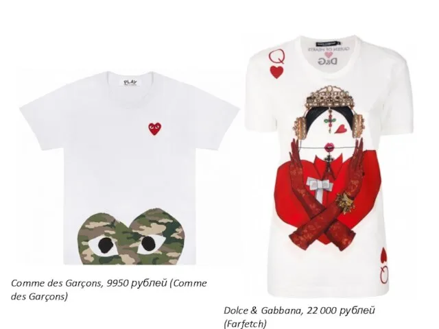 Comme des Garçons, 9950 рублей (Comme des Garçons) Dolce & Gabbana, 22 000 рублей (Farfetch)