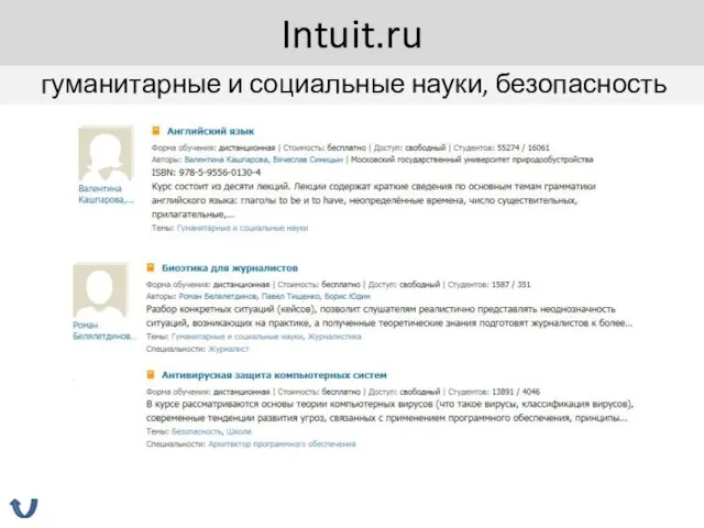 гуманитарные и социальные науки, безопасность Intuit.ru
