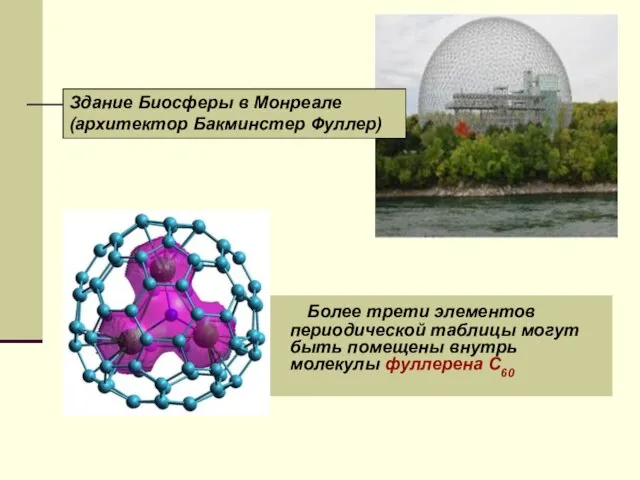 Более трети элементов периодической таблицы могут быть помещены внутрь молекулы фуллерена С60