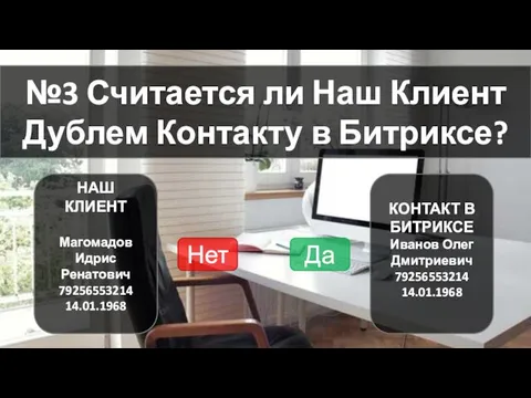 №3 Считается ли Наш Клиент Дублем Контакту в Битриксе? НАШ КЛИЕНТ Магомадов