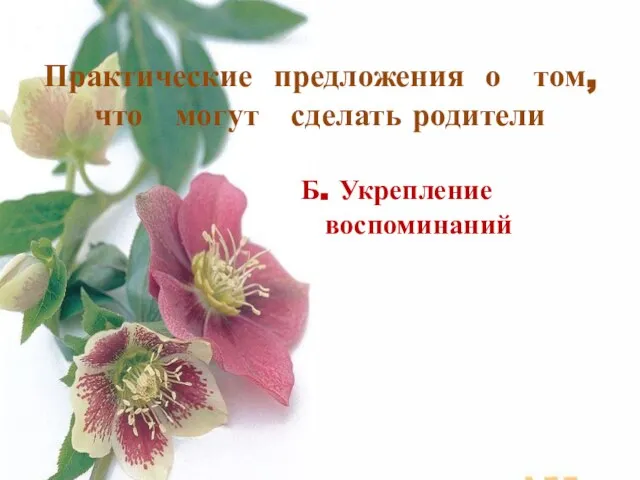 Практические предложения о том, что могут сделать родители Б. Укрепление воспоминаний