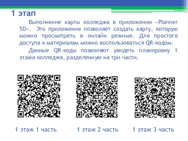 1 этап Выполнение карты колледжа в приложении «Planner 5D». Это приложение позволяет