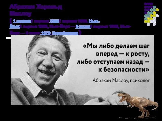 Абрахам Харольд Маслоу ( 1 апреля1 апреля 19081 апреля 1908, Нью-Йорк1 апреля