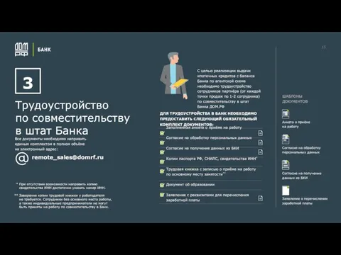 15 3 Трудоустройство по совместительству в штат Банка Заполненная анкета о приёме