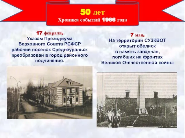 50 лет Хроника событий 1966 года 17 февраля. Указом Президиума Верховного Совета