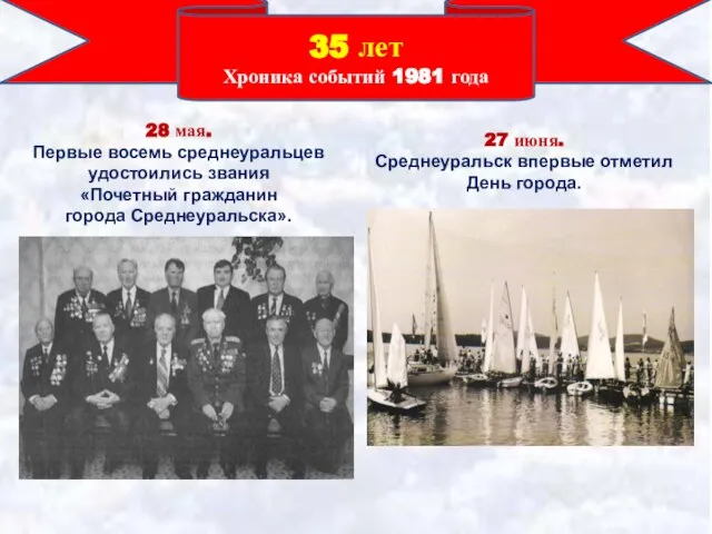 35 лет Хроника событий 1981 года 28 мая. Первые восемь среднеуральцев удостоились