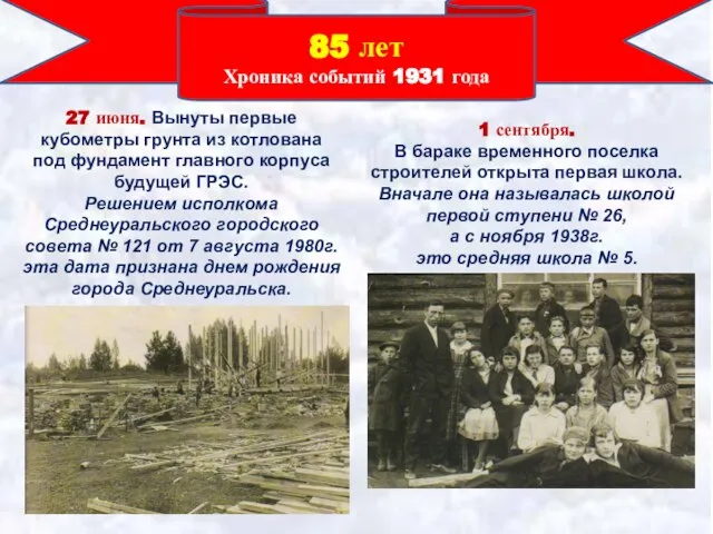 85 лет Хроника событий 1931 года 27 июня. Вынуты первые кубометры грунта