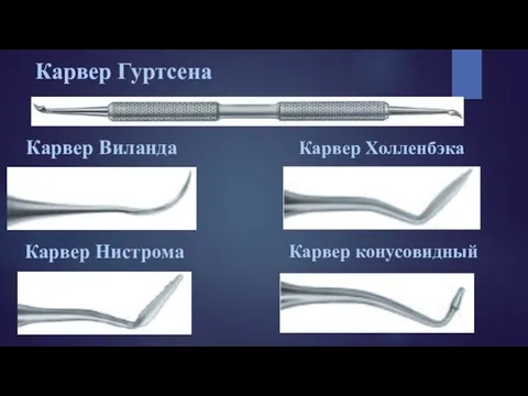 Карвер Гуртсена Карвер Виланда Карвер Холленбэка Карвер Нистрома Карвер конусовидный