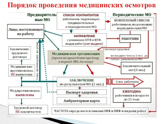 Порядок проведения медицинских осмотров