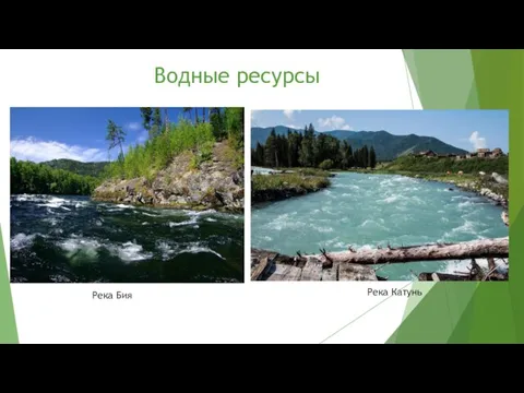 Водные ресурсы Река Бия Река Катунь