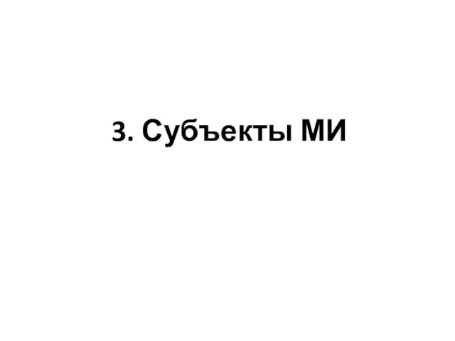 3. Субъекты МИ