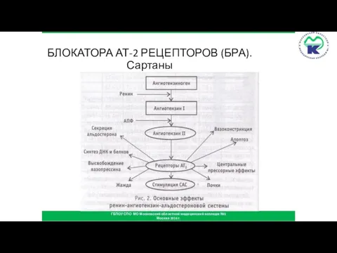 БЛОКАТОРА АТ-2 РЕЦЕПТОРОВ (БРА). Сартаны ГБПОУ СПО МО Московский областной медицинский колледж №1 Москва 2016 г.