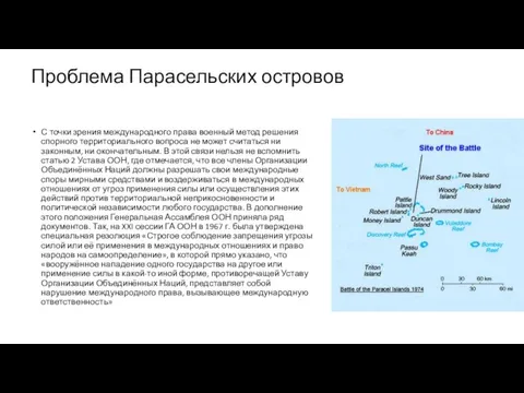 Проблема Парасельских островов С точки зрения международного права военный метод решения спорного