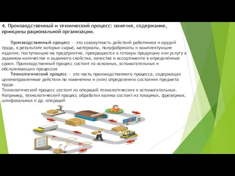 4. Производственный и технический процесс: понятия, содержание, принципы рациональной организации. Производственный процесс