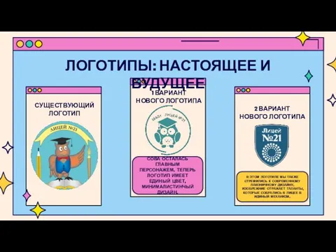 ЛОГОТИПЫ: НАСТОЯЩЕЕ И БУДУЩЕЕ СУЩЕСТВУЮЩИЙ ЛОГОТИП 1 ВАРИАНТ НОВОГО ЛОГОТИПА СОВА ОСТАЛАСЬ