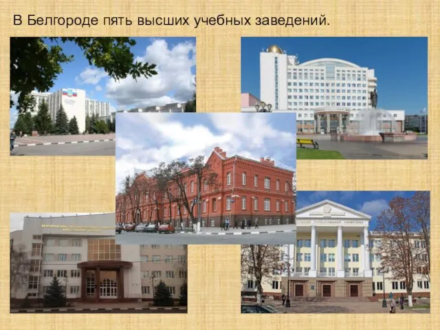 В Белгороде пять высших учебных заведений.