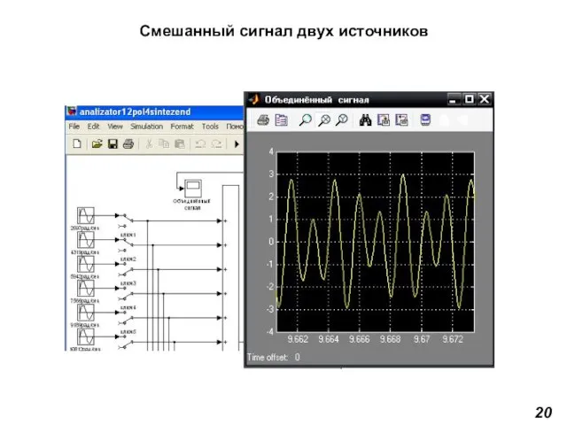 Смешанный сигнал двух источников 20