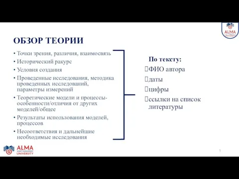 ОБЗОР ТЕОРИИ Точки зрения, различия, взаимосвязь Исторический ракурс Условия создания Проведенные исследования,