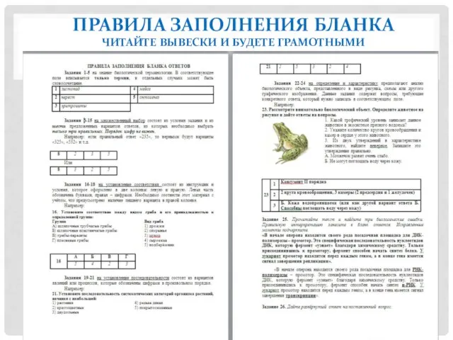 ПРАВИЛА ЗАПОЛНЕНИЯ БЛАНКА ЧИТАЙТЕ ВЫВЕСКИ И БУДЕТЕ ГРАМОТНЫМИ