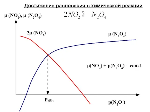 p(N2O4) μ (NO2), μ (N2O4) Рав. μ (N2O4) 2μ (NO2) p(NO2) +