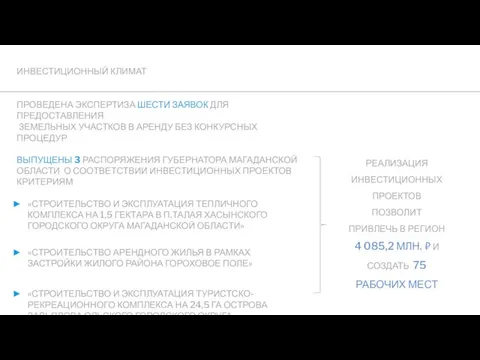 ИНВЕСТИЦИОННЫЙ КЛИМАТ ПРОВЕДЕНА ЭКСПЕРТИЗА ШЕСТИ ЗАЯВОК ДЛЯ ПРЕДОСТАВЛЕНИЯ ЗЕМЕЛЬНЫХ УЧАСТКОВ В АРЕНДУ