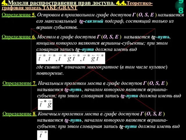 Определение 5. Островом в произвольном графе доступов Г (O, S, E )