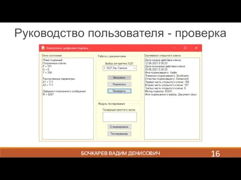 Руководство пользователя - проверка БОЧКАРЕВ ВАДИМ ДЕНИСОВИЧ