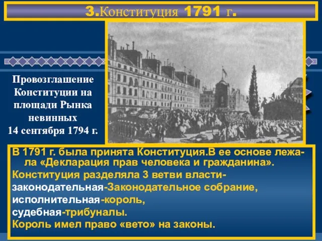 3.Конституция 1791 г. В 1791 г. была принята Конституция.В ее основе лежа-ла