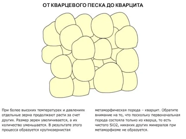 МЕТАОРФИЧЕСКИЕ ПОРОДЫ ОТ КВАРЦЕВОГО ПЕСКА ДО КВАРЦИТА