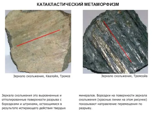 МЕТАОРФИЧЕСКИЕ ПОРОДЫ КАТАКЛАСТИЧЕСКИЙ МЕТАМОРФИЗМ