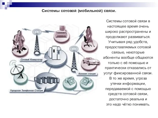 Системы сотовой (мобильной) связи. Системы сотовой связи в настоящее время очень широко