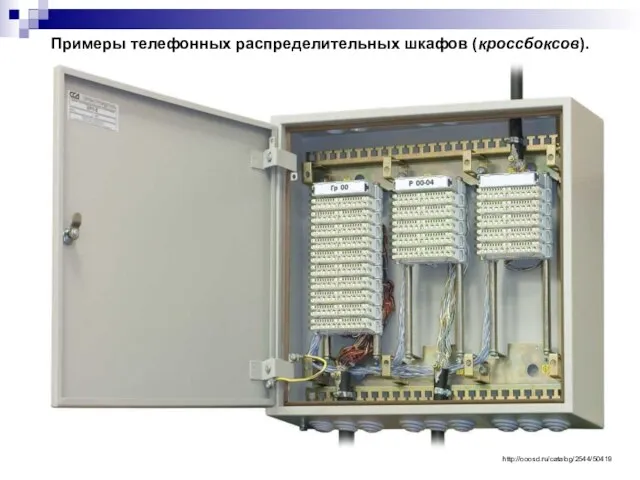 Примеры телефонных распределительных шкафов (кроссбоксов). http://ooosd.ru/catalog/2544/50419